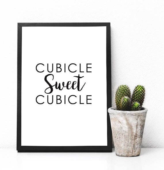 Cubicle Sweet Cubicle Printable Wall Decor Co-Worker Gift