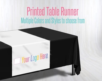 Printed Table Runner - Custom Logo Table Runner - Trade show Pop Up Party - Table Cloth