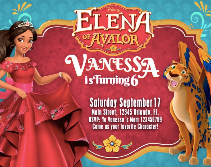 Disney Elena of Avalor Invitation Personalized - We deliver your order in record time! Less than 4 hours! Best Value - Disney Princess