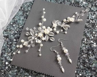 VINTAGE LEAVES | Bridal headpiece with leaves, vintage-style crystal hairpiece, wedding hair vine