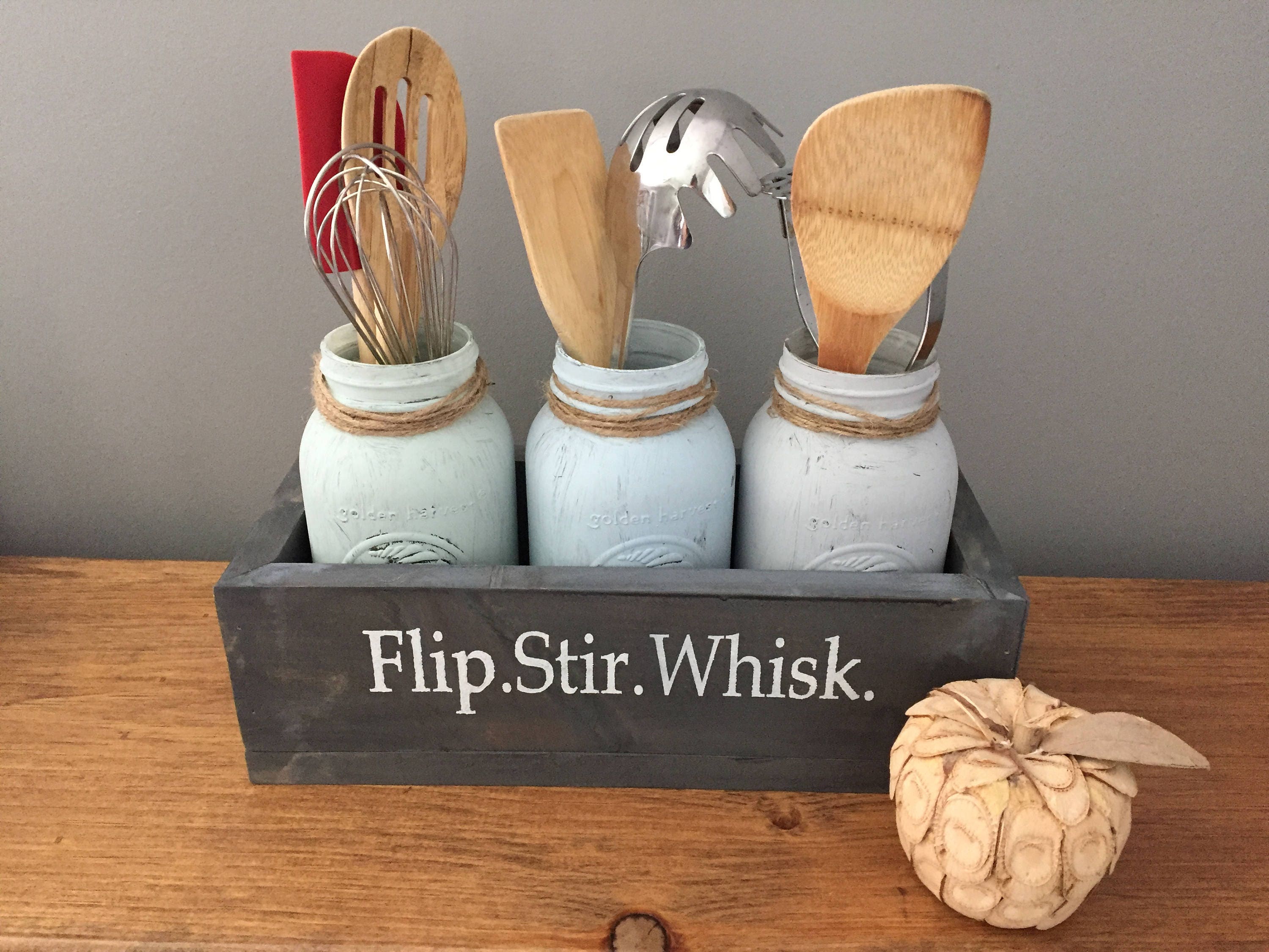 Rustic Countertop Utensil Box