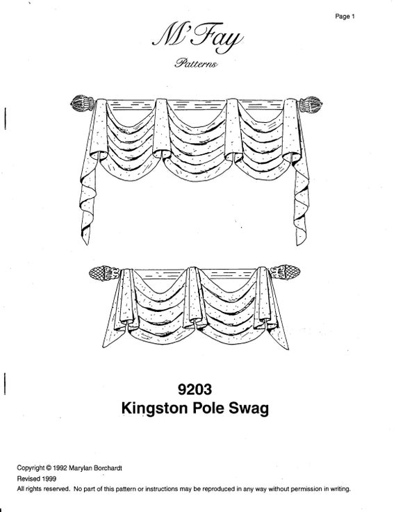 1992 M'Fay Professional Drapery Valance Pattern 9203