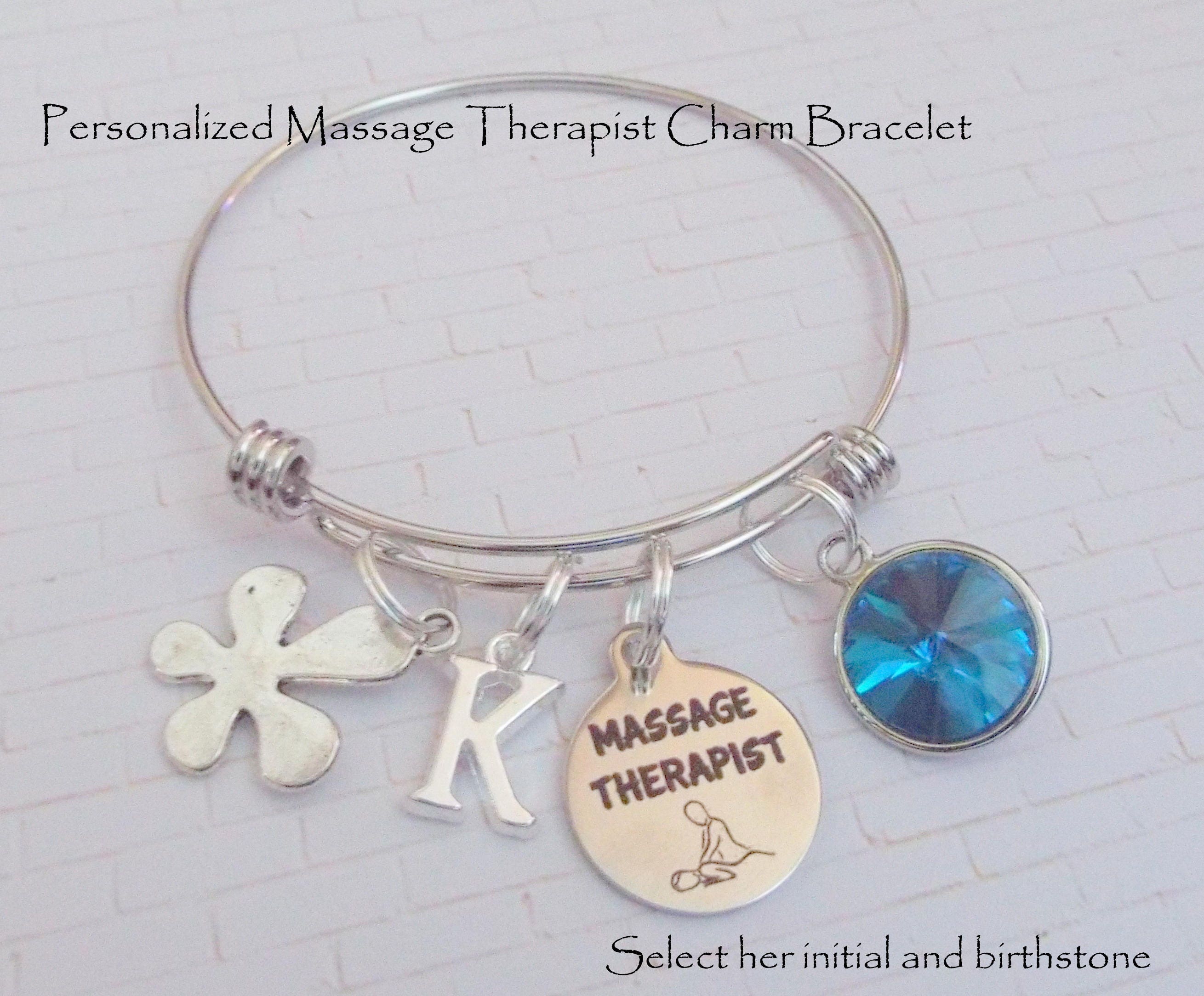 Gift for Massage Therapist, Gift for Masseuse, Massage Therapist Charm Bracelet, Gift Ideas for