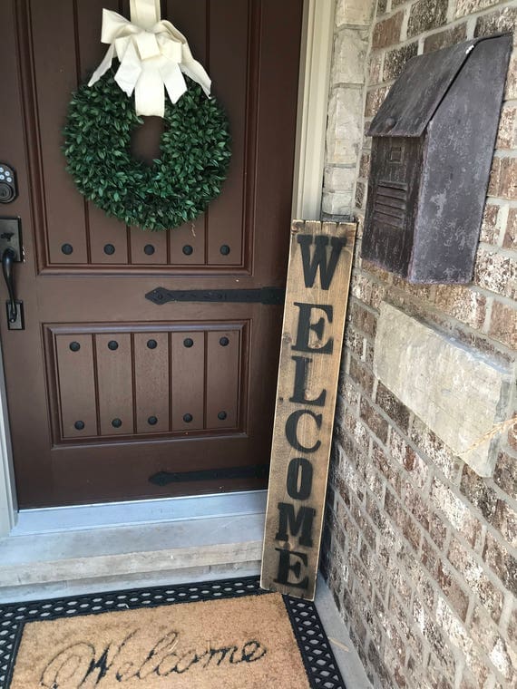 Large welcome signs Rustic wood welcome signs Welcome porch