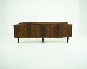 309-151 Danish Mid-Century Modern Rosewood Bed Frame European Queen Size