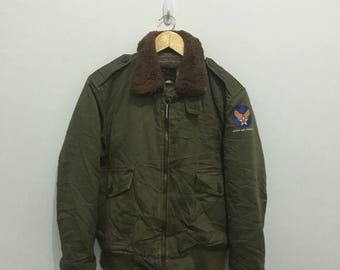 SALE25% Rare Vintage USAAF Army Air Force Type B-10 Stagg Cloth Cotton Warm Pile Lamb Wool Knif Cuffs Jacket Size 38 Ww11 Armpit 23.5" Rare