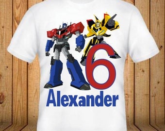 Transformers Birthday Shirt - kids Birthday Shirts - Personalized Shirts - Custom Shirts - Kids - Birthday Shirts-