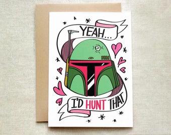 Boba Fett Love Card, Star Wars Card, Valentine's Day Card, Funny Love Card