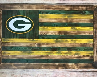 Green Bay Packers wooden flag - ready to hang - Customizable