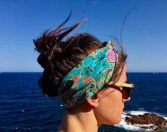 Headband P' little trickster turquoise blue Batik