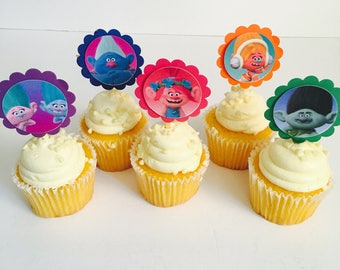 Printable Trolls cupcake toppers and wrappers