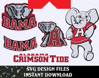 Alabama Crimson Tide Logo SVG Vinyl Cutting Decal, for Mugs, T Shirts, Cars SVG files for Silhouette Cameo Cut Files, SVG Car Decal