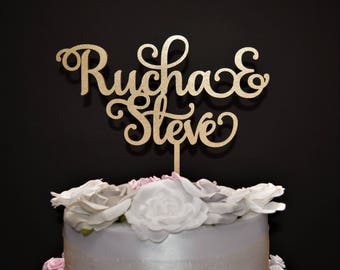 Personalized Wedding Cake topper / Custom Name Wedding Cake Topper / Wood Wedding Cake topper / Personalized Name Cake Topper / Wedding Name