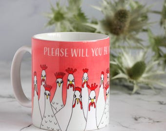 Will You Be My Bridesmaid Mug - Hen Design - Pink