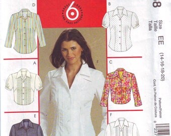 Women's UNCUT Blouse Pattern by McCall's in sizes 14-20 From 2006