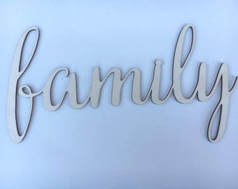 Wood family cutout | Etsy