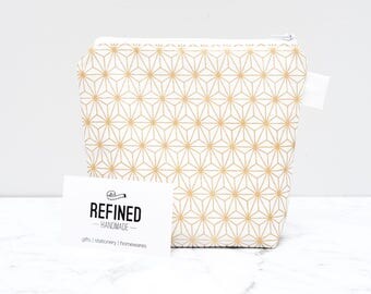 Metallic Gold Makeup Bag - make up bag - toiletry bag - cosmetic bag - cosmetic pouch - zipper pouch