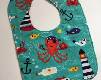 Reversible Drool Bibs with Loops - BOY PRINTS