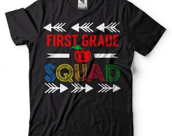 Gift For Teacher Back To School First Grade Squad Funny Teacher T- shirt Add Your Own Grade Gift Shirt
