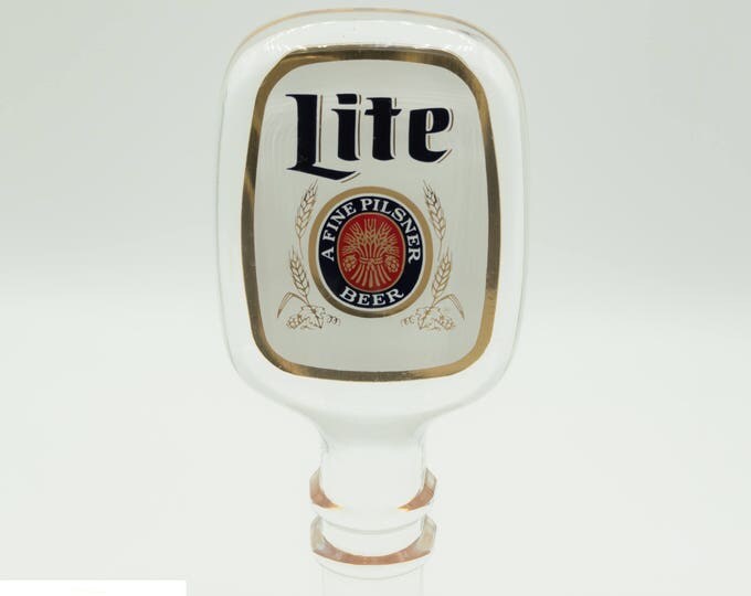 Miller Lite Beer Tap | 6-Inch Acrylic Beer Tap Handle | Bar Decor | Vintage Barware
