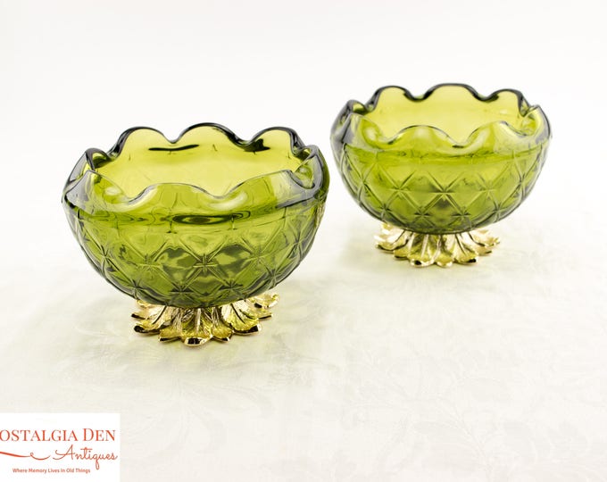 MCM Decorative Bowls | Duette Diamond Pattern | Indiana Glass