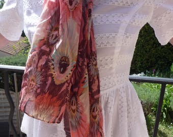 Long scarf in cotton voile