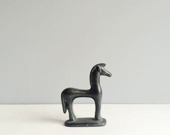 SALE Trojan Etruscan Horse vintage Grecian Pottery Museum Replica Animal Figurine