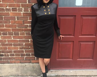 Rocker Chick 1980s Italian Leather Dress