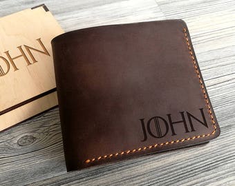 Groomsmen Gift Game of Thrones Gift Personalized Wallet Leather Mens Wallet Gift for Him Mens Leather Wallet Graduation Gift Boyfriend Gift