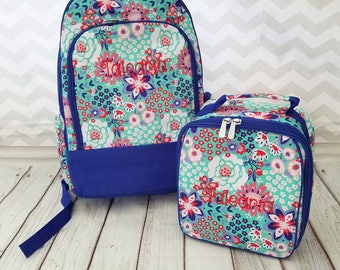 Monogrammed Girls Back Pack, Backpacks for Girl's, Paisley Backpack, Back to School book bags, Book bag, Embroidered monogram back packs