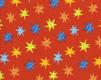 Multi-colored stars on Red Sky