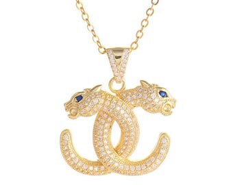 Chanel inspired necklace noble Leopard