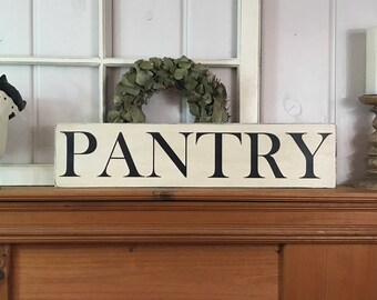 Pantry sign | rustic wood sign | kitchen decor | small pantry sign | farmhouse sign | fixer upper sign | 24" x 5.25"