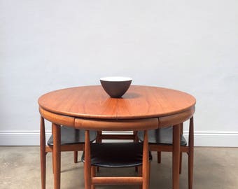 Hans Olsen for Frem Rojle Dining Table and 4 Chairs. Danish Retro Mid Century