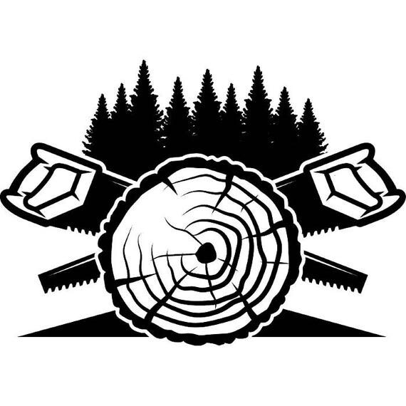 Lumberjack Logo 7 Saw Blades Tool Chop Forrest Tree Slice