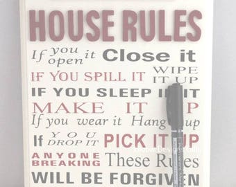 House rules funny house rules. handpainted wood sign