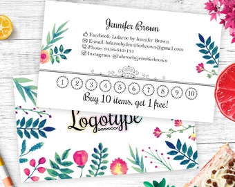 Floral Lula Punch Cards, Free Customize, Floral Punch Card, Digital Files, Free Customize, Lularoe Inspire