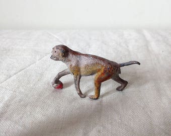 Vintage Monkey - Lead Monkey - Painted Metal Monkey - Vintage Toy Monkey - Vintage Zoo Animal - Monkey Collectible