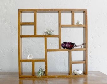 VACATION SALE Wood Shadow Box Display Shelf, Curio Display Cabinet Wall Shelf ,Cubby Shelf Knick Knack Shelf, Shadow Box Shelf Curio Shelf,