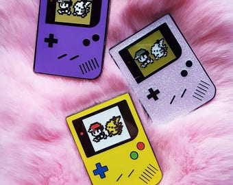 Gameboy Pokemon Yellow hard Enamel Pin Pikachu Ash Pokemon Go Gamer Video Games Instinct Valor Mystic Lapel Pin Hat Pin Cute Retro