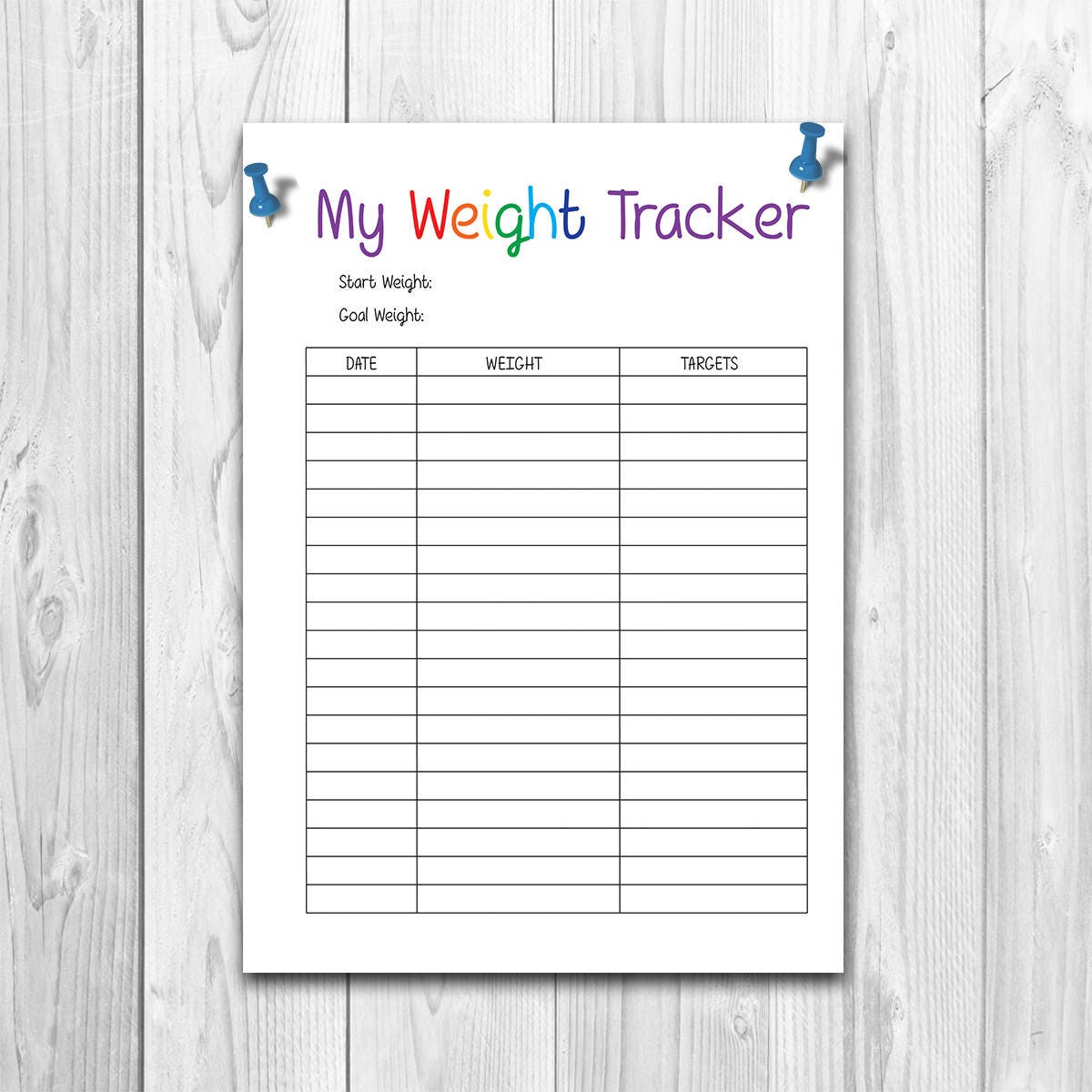 Weight Loss Tracker Diet Tracker Weight loss goals Goal