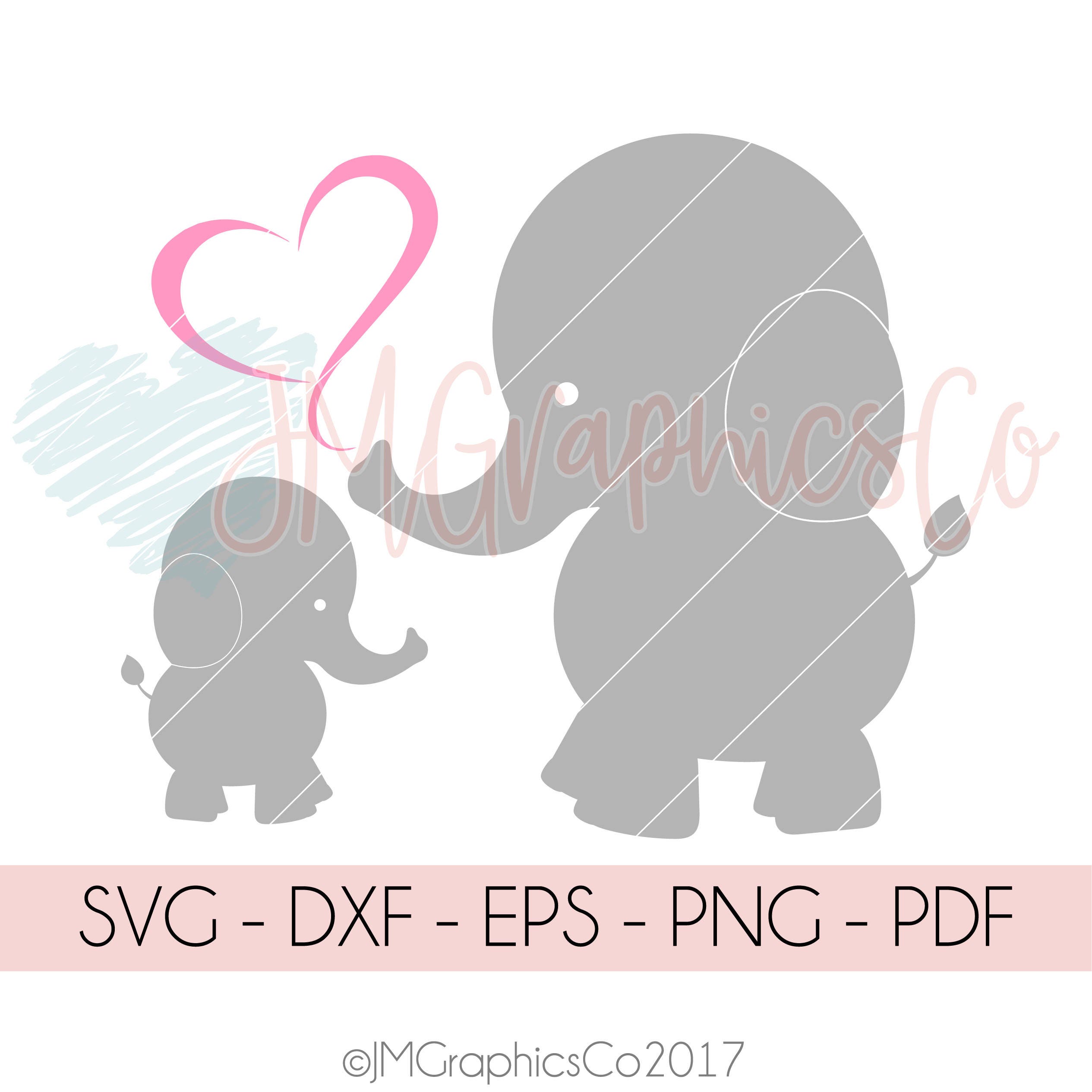 Download Mom And Baby Elephants svg dxf png cricut cameo cut file