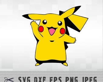 Pikachu Pokemon SVG PNG DXF Logo Layered Vector Cut File Silhouette Studio Cameo Cricut Design Template Stencil Vinyl Decal Transfer Iron on