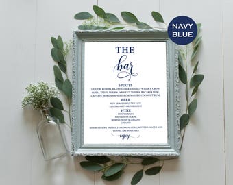 Digital Printable Wedding Bar Menu Sign Signature Drinks