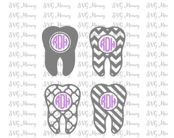 Tooth, Dental, Dentist, Dental Assistant, Monogram Frame, Cut File/DXF Cut Files, SVG Cut File, Cricut File, Silhouette SVG