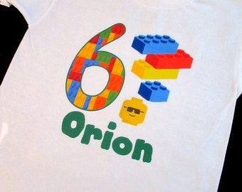 Boys Lego Birthday Shirt, Lego Shirt, Personalized Shirt, Boys Birthday Shirt, Custom Birthday Shirt, Birthday Boy Shirt, Lego Party