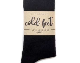 Just In Case of Cold Feet - Groom Gift from Bride - Custom Sock Labels