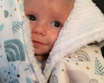 Baby Boy Blanket with matching lovey; Minky Baby Blanket; Baby Blanket; Woodland Baby Blanket; Minky Security