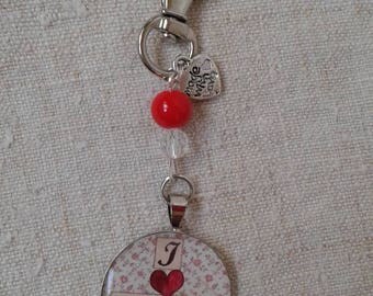 pretty Keyring "I love MOM"
