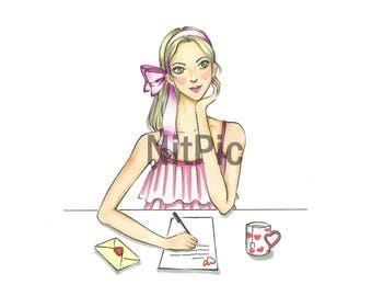 Love Letter Fashion Illustration (Digital Download)